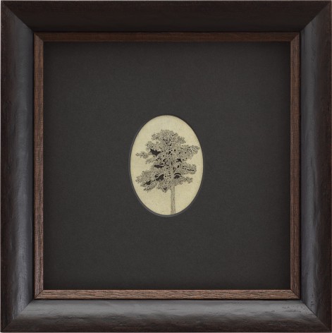 Jasmin Sian Texas winter pine, 2019 Graphite and cut-outs on paper for the dead Framed Dimensions: 10 1/2 x 10 1/2 inches 26.7 x 26.7 cm Artwork Dimensions: 3 1/4 x 2 5/8 inches 8.3 x 6.7 cm