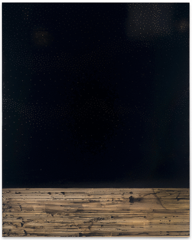 ALT=&quot;Teresita Fernandez, Golden (Nebula), 2015, Gold chroming and India ink on wood panel&quot;