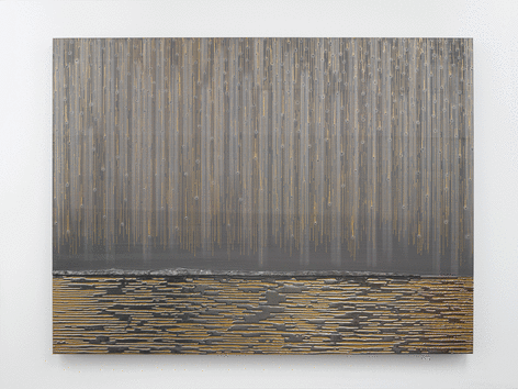 ALT=&quot;Teresita Fern&aacute;ndez, Nocturnal (Gold Fall), 2014, Graphite and metallic paint on wood panel&quot;