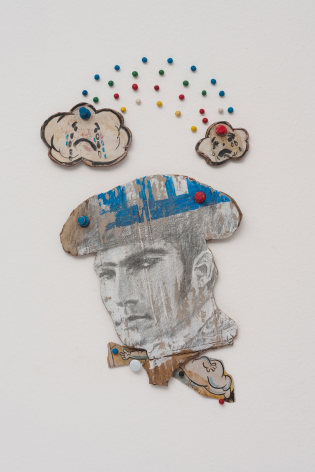 ALT="Kristen Morgin, Rudolf Valentino's Ghost Under the Saddest Rainbow in the World, 2011, Unfired clay, paint, pencil and ink"