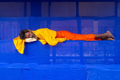 SLEEPING MAN ON BLUE, 2024, (Edition of 5)