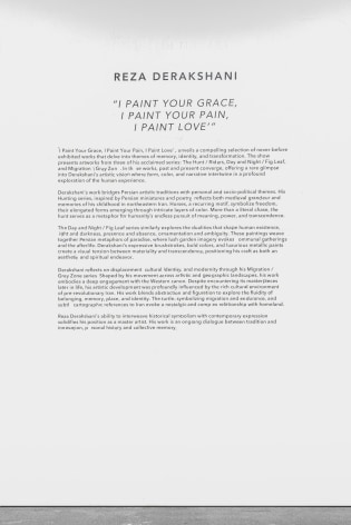 Reza Derakshani: I PAINT YOUR GRACE, I PAINT YOUR PAIN, I PAINT LOVE