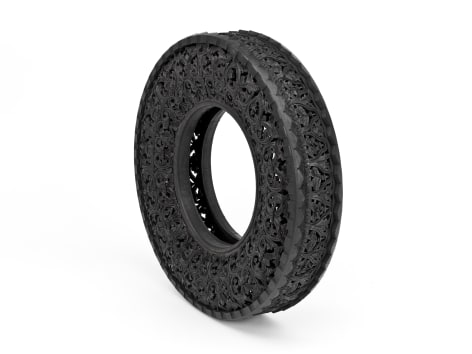 Untitled, 2007, Hand carved tire