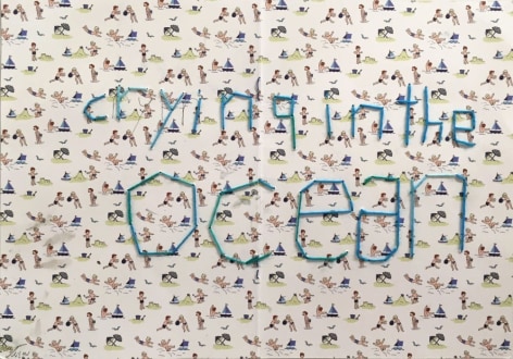 Crying in the Ocean, 2015, Embroidery on paper