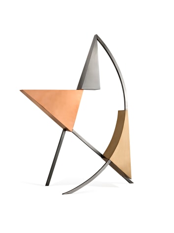 Three Triangles with an Arc and Two Chords III, 2021 &nbsp;, Bronze, Copper, and Stainless Steel&nbsp;