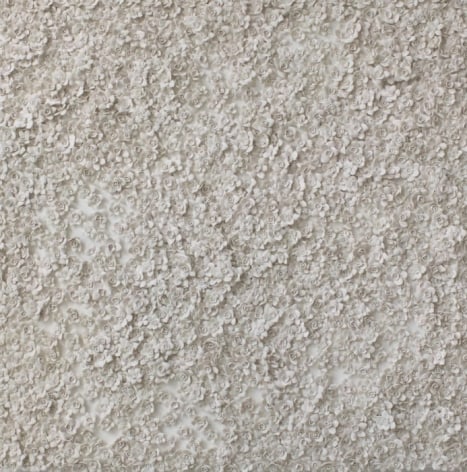 White Narcissus Panel CG, 2014, Linen, acrylic, porcelain, nylon, and waxed cotton in artist's frame