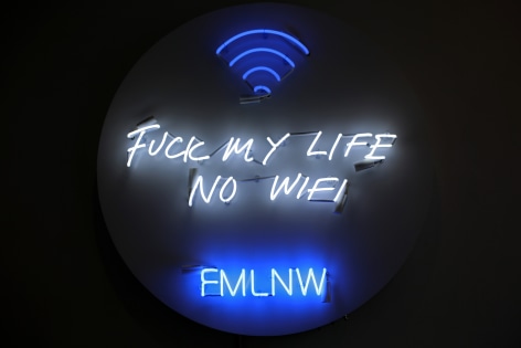 FMLNWF,  2018 Neon mounted to white metal box