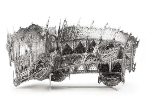 Twisted Dump Truck, 2013, Laser-cut stainless steel