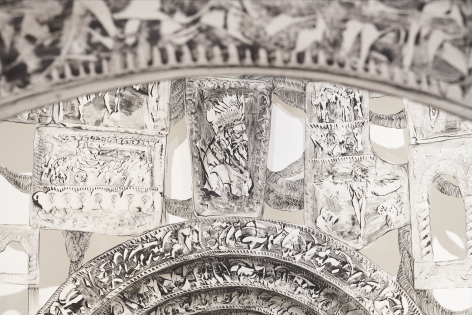 Memory Gates, 2021, Acrylic on cotton, hand-cut