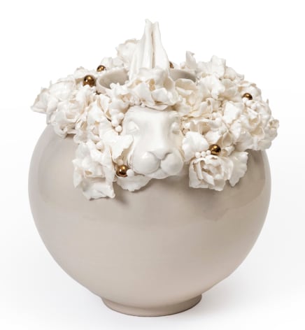 Because Some Things Are Still Beautiful, 2025, Porcelain, 1270 Degrees Electric Firing, 22K Gold Luster