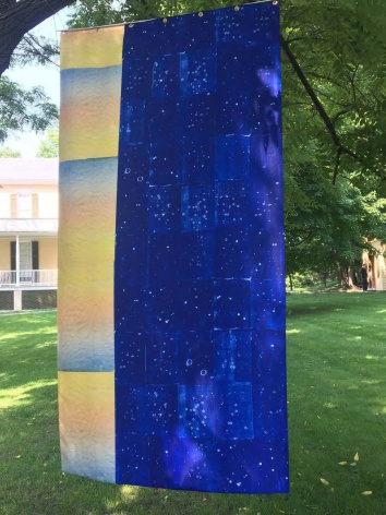Blue Rainbow Flag II, 2018, 36.6 x 75.6 inches