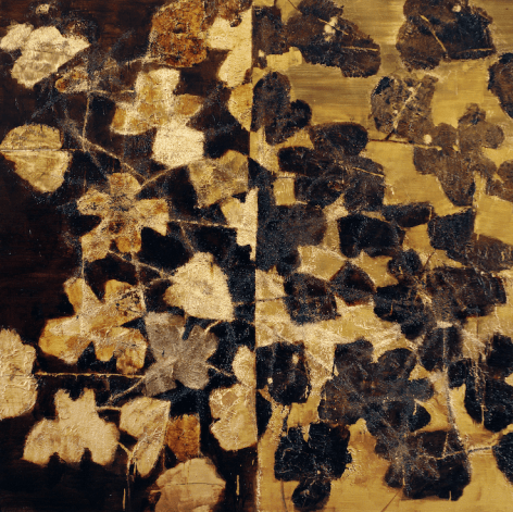 Every&nbsp;Gold&nbsp;Day&nbsp;and&nbsp;The&nbsp;Dark&nbsp;Night, Oil and tar on canvas,&nbsp;178 x 178 cm.