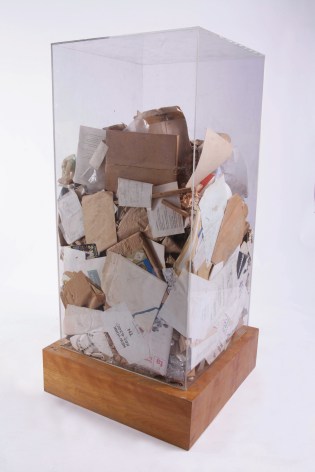 ARMAN,&nbsp;Sol Lewitt&rsquo;s Refuse, 1970,&nbsp;Accumulation of studio refuse in Plexiglas box 48 x 24 x 24 in.&nbsp; (122 x 61 x 61 cm)