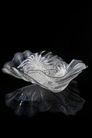 Dale Chihuly, Radiant White Persian Set with Ebony Lip Wraps