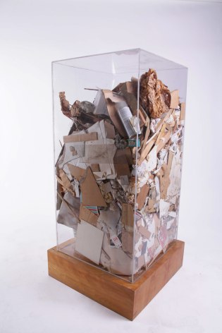 ARMAN,&nbsp;Christo&rsquo;s Refuse, 1973, Accumulation of garbage in Plexiglas box 48 x 24 x 24 in. (122 x 61 x 61 cm) Unique and original