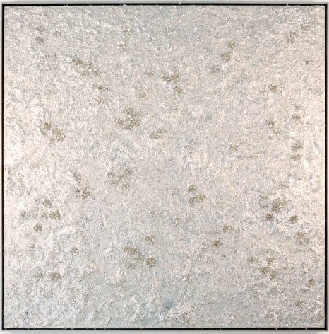 Gates of Narcissus: Reflection XIII, 2013, Acrylic on linen, metal leaf, cast metal, leather in artist's frame