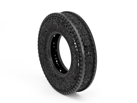Untitled, 2007, Hand carved tire
