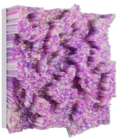 Straws, 2017 Straws on Wood Panel with Metal Frame