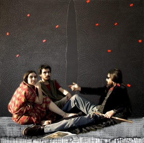 Le Temps Perdu, 2007 &ndash; 2012, Painting (oil and graphite on canvas) with projected animated photographic images and sound