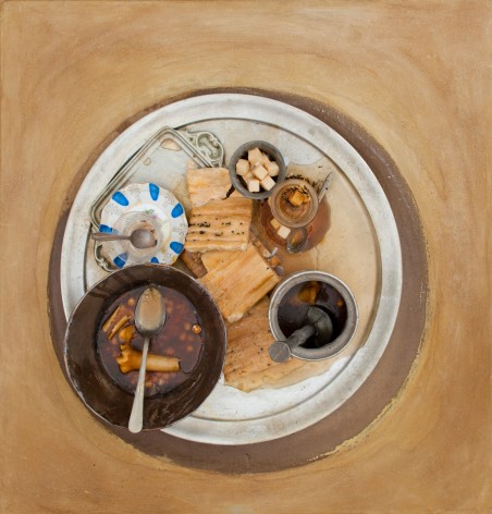 Dizy Abqoust #3, 1979, Bread, sugar, ceramic and food sealed in resin