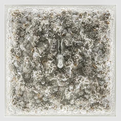 The Rabbit, 2020, Porcelain, 18k Gold, Lightbox, 124 x 124 x 12 cm / 48.8 x 48.8 x 4.7 in.