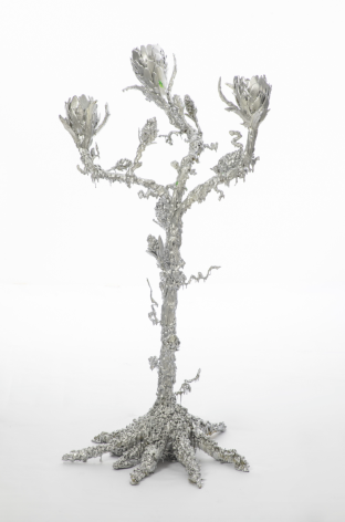 FROZEN CANDELABRA, 2024, Resin, Plastic and Chrome Metal