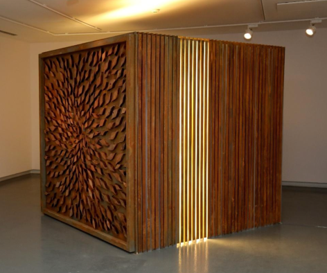 Solitude, Mild Steel, wood, and lighting elements