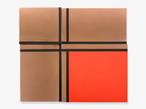 Arthur Carter, Four Rectangles with Red and Black Lines, 2019