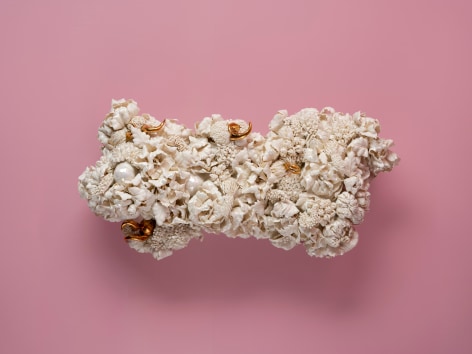 Where Beauty Decides to Appear, 2025, Porcelain, Handbuilt, 22k Gold Luster