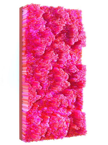 Straws, 2015, Straws on wood panel&nbsp;with metal frame