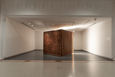 Solitude, Mild Steel, wood, and lighting elements