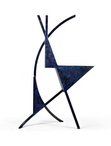 The Triangles with an Arc &amp;amp; Two Chords I, 2019, Bronze with blue patina