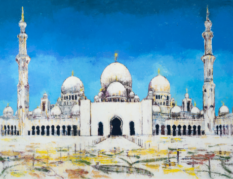 Sheikh Zayed Mosque,&nbsp;2017, Oil on canvas