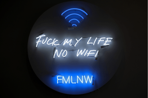 FMLNWF, 2018 Neon mounted to white metal box