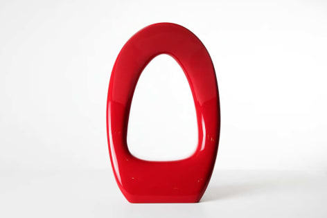 Curved Wave Form, Red lacquer over wood