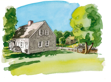 Wickham farm house on the Cutchogue Village Green, early 1700's.