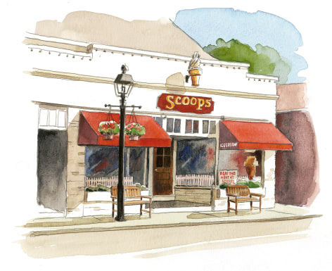 Scoops Ice Cream on Main Road, Cutchogue.