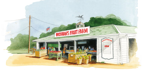 Wickham's Fruit Farm is located on the Main Road in Cutchogue. The produce is grown on some of the oldest, continuously cultivated land in America, dating back to 1661.