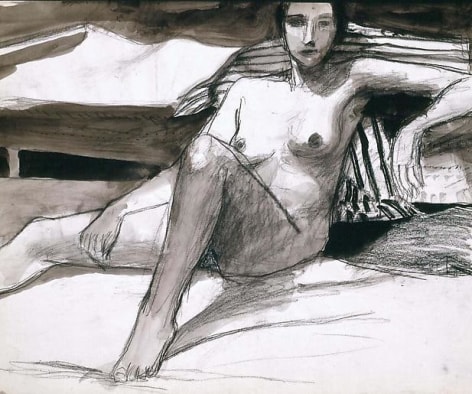 Untitled charcoal and Iink wash on paper