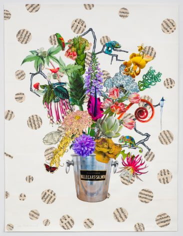 Jane Hammond Champagne Bucket with Voodoo Lily, Chameleons and Red-Factor Canaries, 2023
