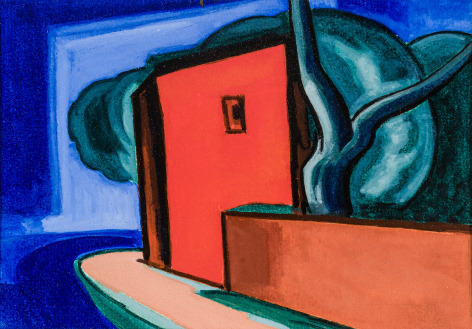 Oscar Bluemner Untitled (Red Building by Canal)