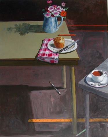 Paul Wonner Studio: Two Tables Popover and Coffee, 2000