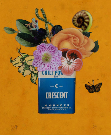 Jane Hammond Chili Tin with Tree Fern, Rose and Algae, 2025