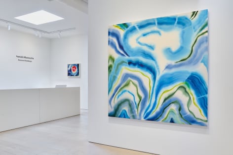 Installation view of&nbsp;Sarah Blaustein: Recent Paintings. Photograph by Glen Cheriton.