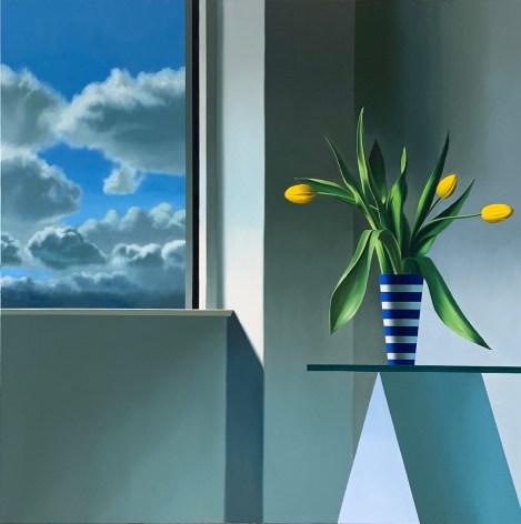 Bruce Cohen Interior with Yellow Tulips and Clouds, 2020
