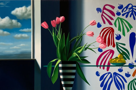 Bruce Cohen Interior with Tulips and The Parakeet and the Mermaid, 2022