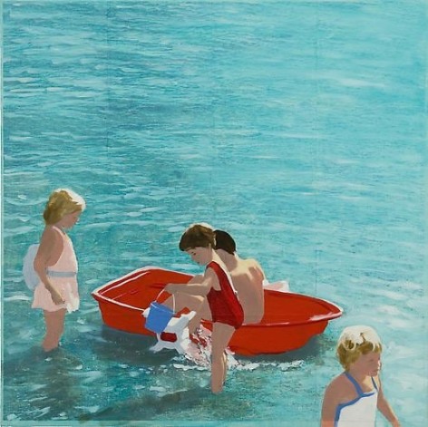 Red Boat Beach, White Suit (Blue)