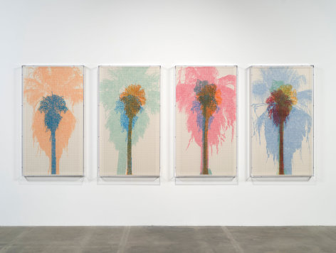 Charles Gaines Numbers and Trees: Palm Canyon, Palm Trees Series 4, 2021