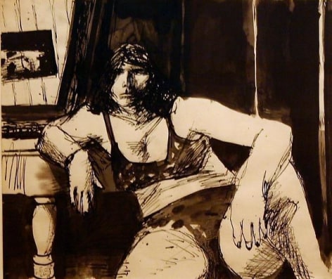 Elmer Bischoff Seated Model with Lingerie (#45)