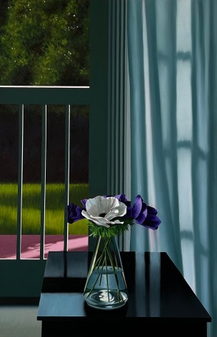 Bruce Cohen Interior with Anemones on Black Table, 2025